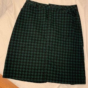 Green Printed Jean Skirt